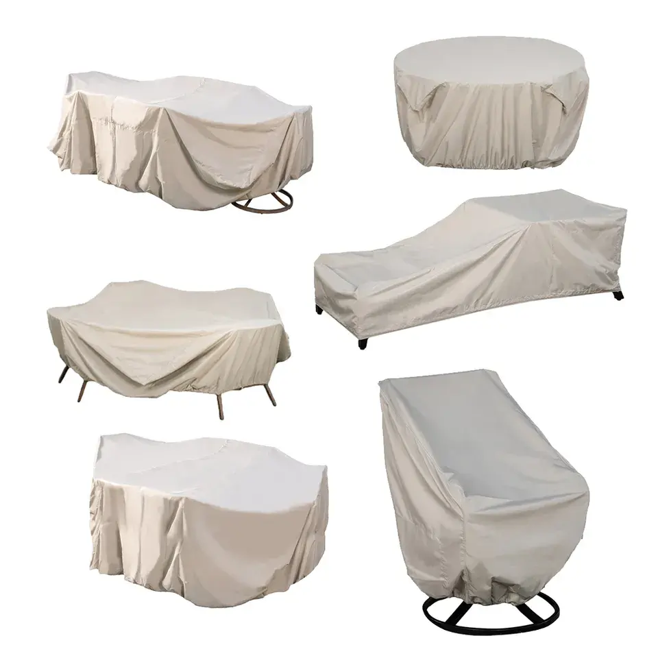 Cubierta protectora impermeable para muebles de jardín, cubierta de muebles de color champán de alta calidad para exterior, barbacoa, lluvia