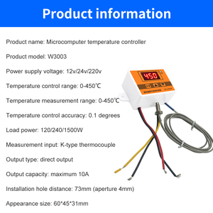20 Uds W3003 microordenador controlador de temperatura inteligente Digital pantalla Digital controlador de temperatura electrónico de alta