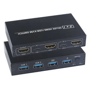 支持高清2K * 4K AIMOS AM-KVM 201CL 2合1高清/USB KVM交换机2主机共享1显示器/键盘和鼠标集KVM交换机 - Product Image 1