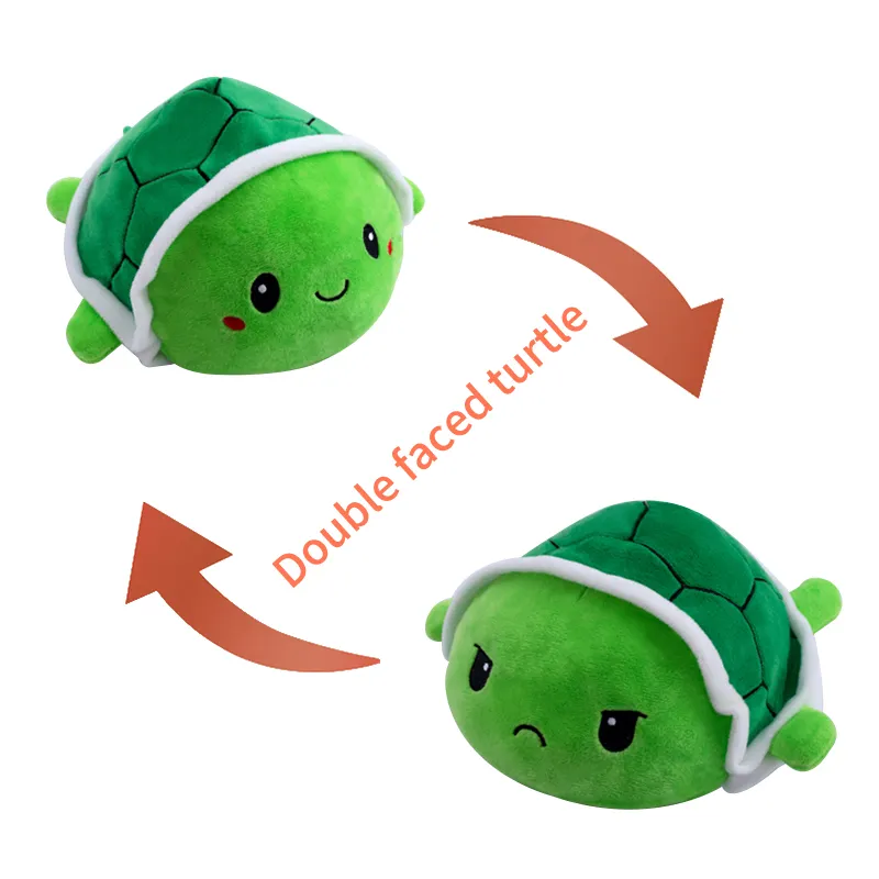 Großhandel Reversible Turtle Plüsch Spielzeug Gefüllte Reversible Turtle Plüsch Kissen Kuscheltier Plüsch