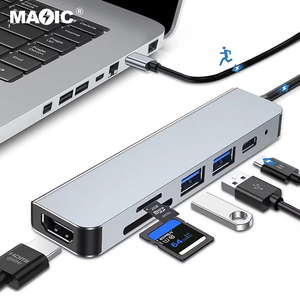 OEM Type C <strong>USB</strong> C 6 in 1 Ports Hub <strong>USB</strong> C <strong>to</strong> HDMI Monitor <strong>Adapter</strong> 4K Video <strong>USB2.0</strong> USB3.0 SD/TF PD <strong>3.0</strong> 6 in 1 Hub for PC Laptops - Product Image 2