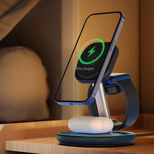 15W çok fonksiyonlu kablosuz şarj standı 3-in-1 şarj çözümü için iPhone iWatch AirPods için manyetik kulaklık OTP QC2.0 5 - Product Image 4