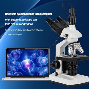 7 Inch 40X-1600X USB Compound <strong>Microscope</strong> Trinocular Laboratory Biological <strong>Microscope</strong> for Laboratory - Product Image 2