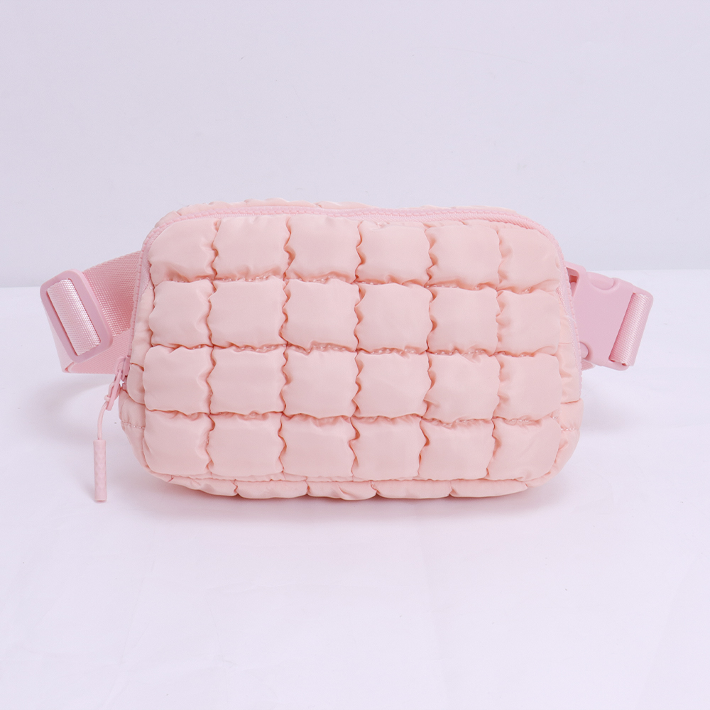 #Pink Puffer Belt Bag