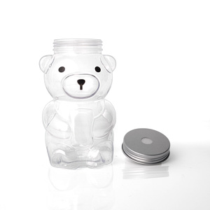 <strong>Customize</strong> 420ML/14fl.oz PET Plastic Bear <strong>Shape</strong> Beverage <strong>Bottle</strong> for Milk Tea Juice with Cap and Paper Straw - Product Image 6
