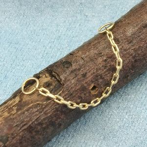 14k gerçek katı altın Mini Piercing takı zincir kulak Piercing bağlantısı - Product Image 4