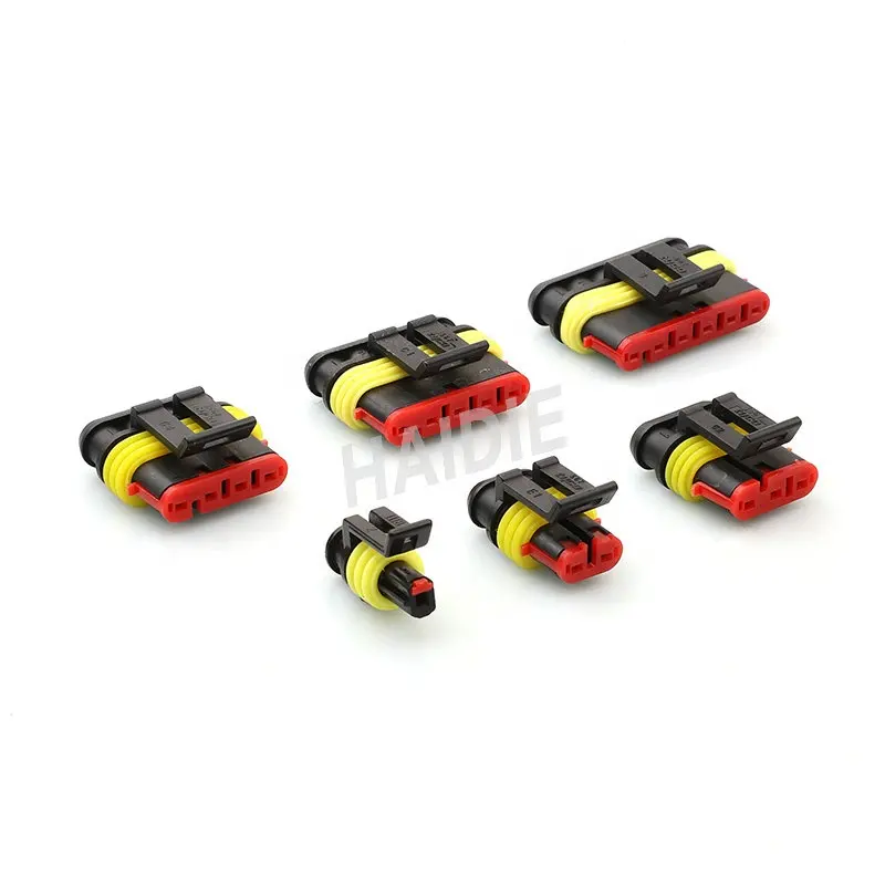 Terminales de plástico impermeables para coche, arnés de cableado hembra macho, montaje de conectores eléctricos automotrices, OEM 1 2 3 4 5 6 Pin