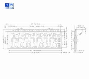 LCD-Anzeige für Energie zähler 7-Segment-Digital-LCD-Panel für Leistungs messer 3,3 V Monochrom 25-polig - Product Image 2
