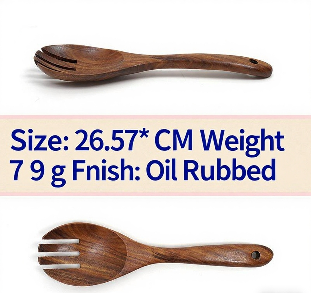 Acacia wood salad fork
