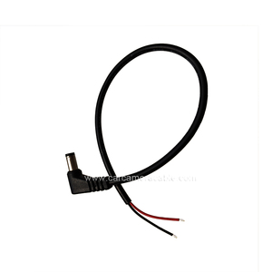 Dc erkek tak 2.1*5.5 sağ açı 90 derece Pigtail çıplak bakır tel kalay 12V Dc güç kablosu LED ışık
