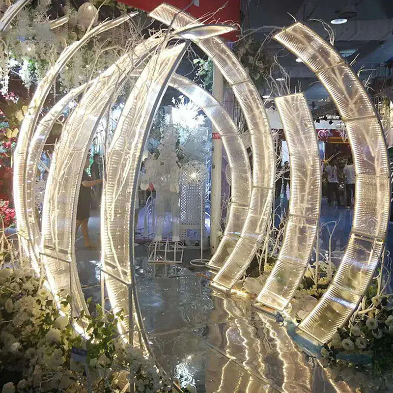 Dragón negro al aire libre fiesta interior etapa círculo reutilizable extraíble arco de hierro telón de fondo decoración metal boda arco redondo