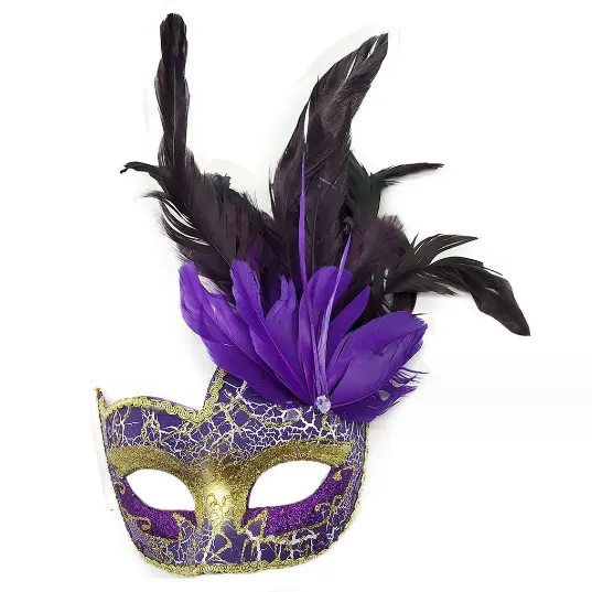 Toptan yüksek kalite Mardi Mardi venedik karnaval maskeli cadılar bayramı partisi için tüylü maske parti tatil kaynağı kaynağı