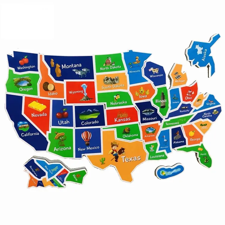 شنك حار بيع إيفا رغوة العالم المغناطيسي الولايات المتحدة خريطة لغز المغناطيس ل 3D الولايات المتحدة الأمريكية للأطفال ألعاب التعليم ما قبل المدرسة