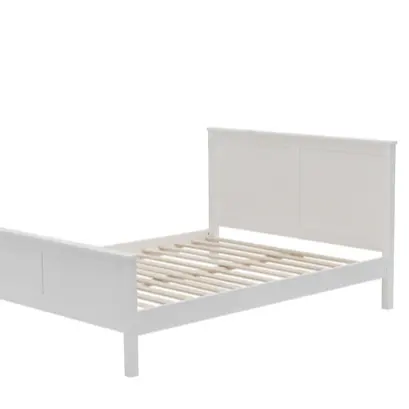 Pinho sólido branco com cabeceira High Foot End Camas de madeira simples para mobília do quarto