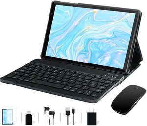 Tableta de 10 pulgadas Android 9,0 4GB RAM 128GB ROM-8000 mAh IPS pantalla HD Google GMS Wi-Fi GPS teclado y ratón - Product Image 1