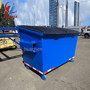 Carga frontal 8 Cubic Yard Dumpster con tapas y ruedas Contenedor de acero Contenedor de carga frontal - Product Image 6