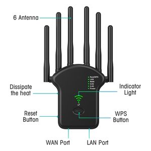 家庭双频5GHz/2.4GHz无线信号增强器和中继器的无线扩展器信号增强器，速度高达1200Mbps - Product Image 6