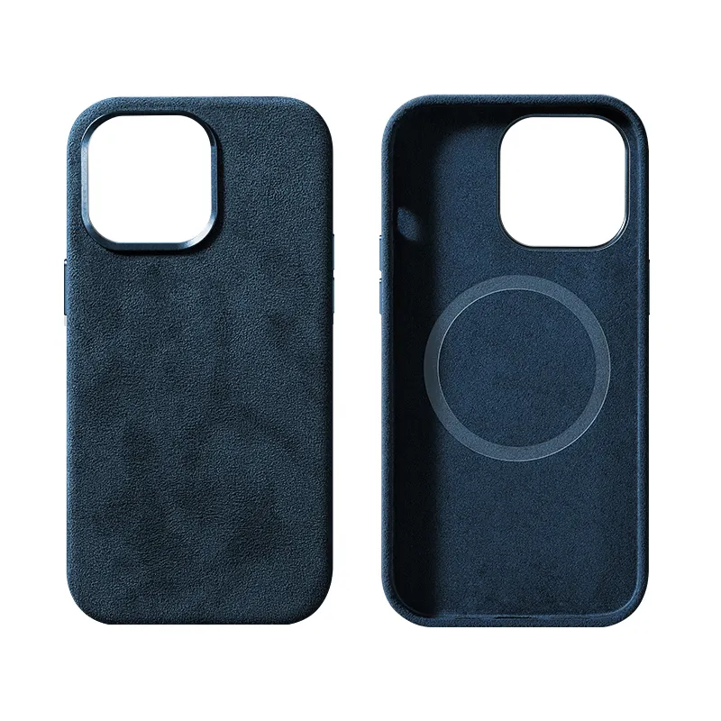 Housse personnalisée en daim de luxe pour iphone 15/14 /13/12Pro Max pour étui en Alcantara