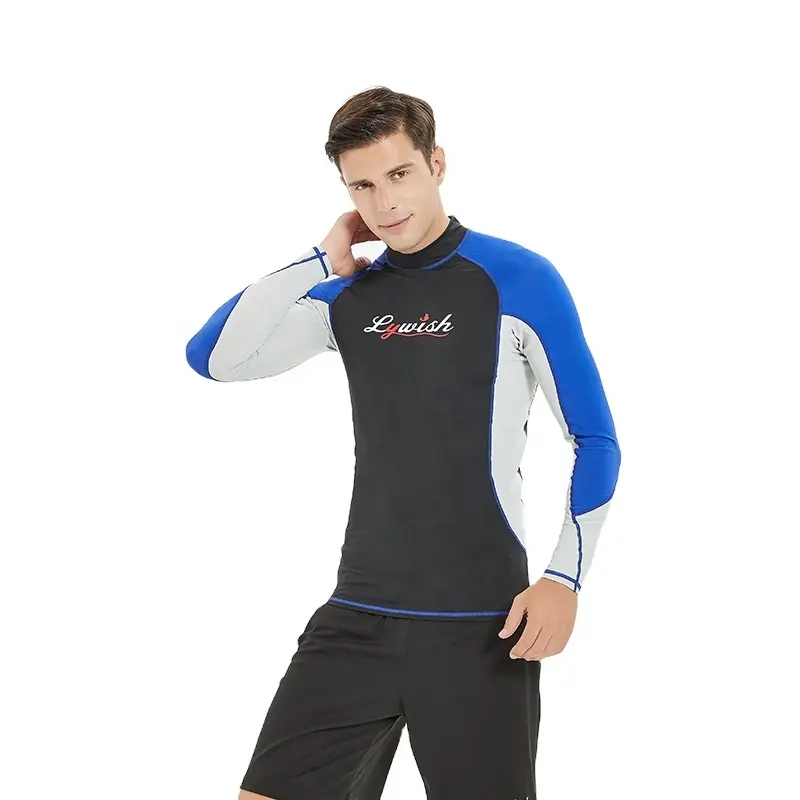 OEM Manica Lunga Top Alla Moda Rash Guard logo Personalizzato Spandex Rash guard per Gli Uomini