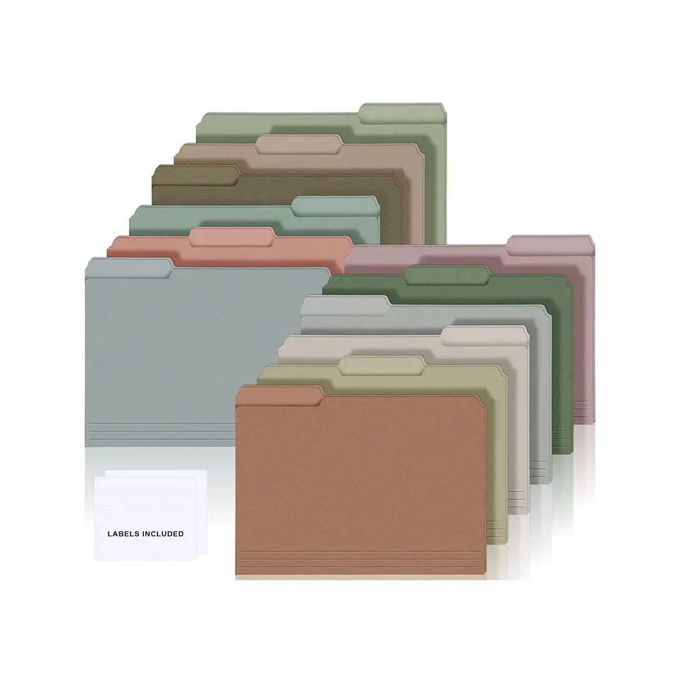 Langlebig 1/3cut 6/Packung Brief größe Dekorative Kennzeichnung Kunststoff Hardcover Papier Manilla Datei Ordner
