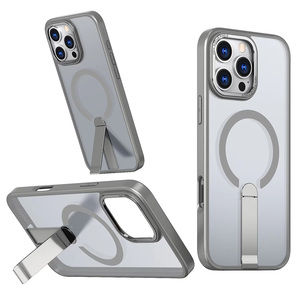PC TPUマット磁気ワイヤレス充電携帯電話ケースiPhone用15Pro Max 16 Plus 11 12 13 14 Proミニメンタルホルダーカバー - Product Image 2