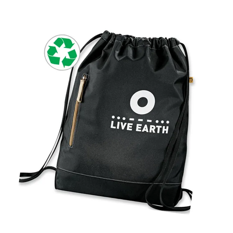 Eco 51% gufo cinch borsa fatta da 51% post- consumatori materiale riciclato con chiusura cinch