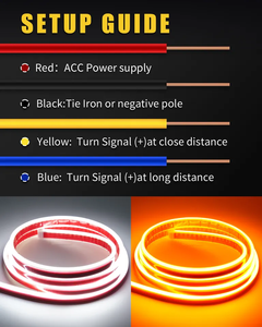 ไฟฝากระโปรงหน้ารถ12V, แถบไฟเลี้ยว DRL สีคู่สีอำพันสีขาวแบบไดนามิกแถบไฟ LED ติดฝากระโปรงรถ - Product Image 5
