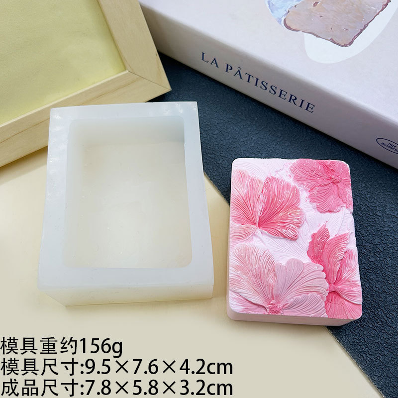 White-Square hibiscus flower mold