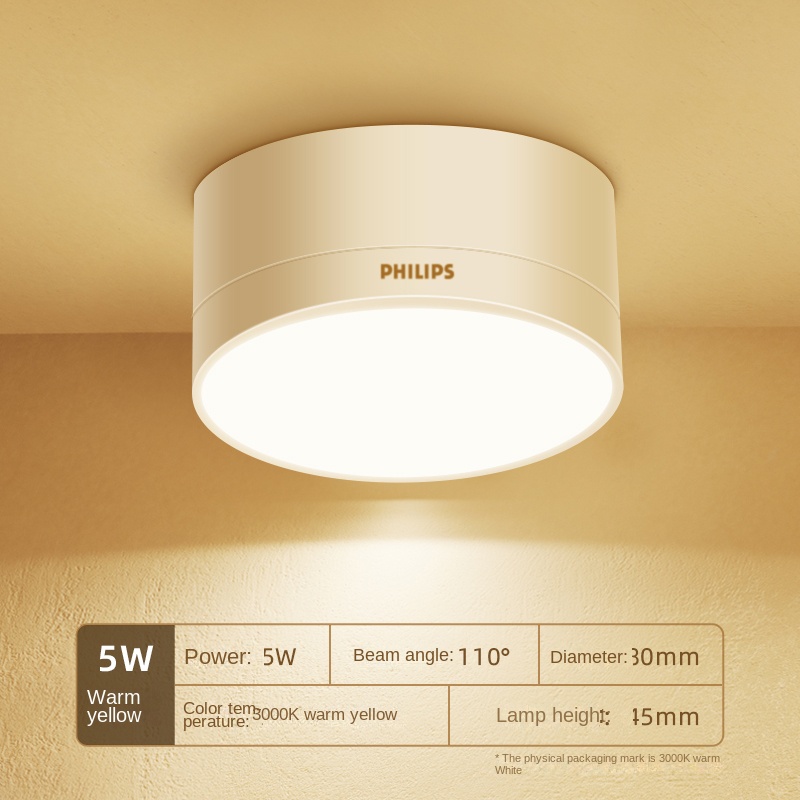 Luz amarilla cálida blanca 5W
