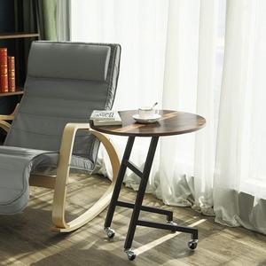 Estilo moderno, dos niveles, patas de metal multifuncionales, forma de Marco en C, mesa auxiliar lateral de café C con rueda - Product Image 3