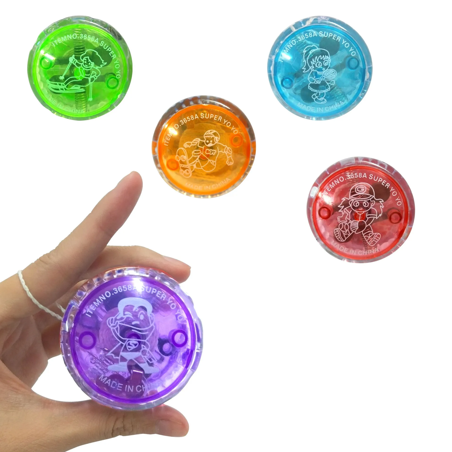 Venta al por mayor barato creativo niños iluminan Yo-Yo Ball Stay Wire luminoso Yoyo Ball Toys