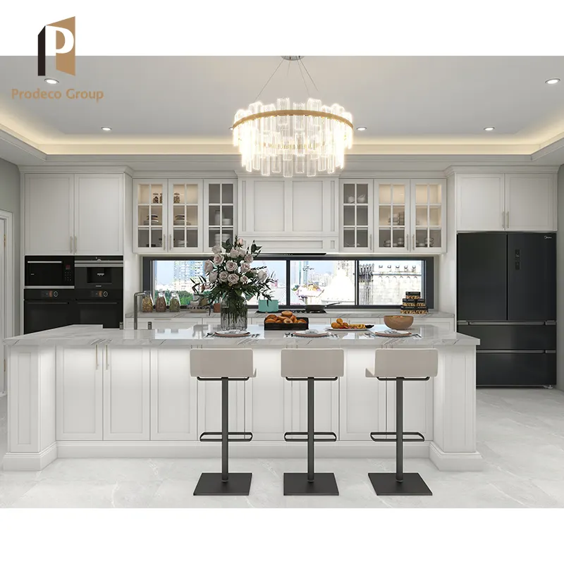 Muebles personalizados para el hogar americano, armario de cocina, armarios de cocina blancos, modernos