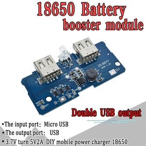 5V 2A 18650電源バンク充電モジュール充電回路基板ステップアップ電源モジュールデュアルUSB出力1A入力 - Product Image 1