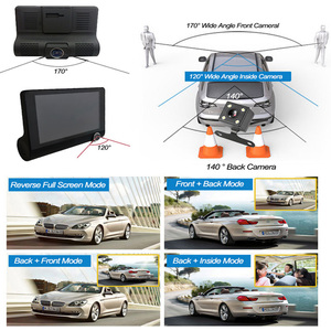 3 Camera Lens Front Inside Rear 1080P 4&quot; <strong>LCD</strong> <strong>Display</strong> Car Dash Cam Vehicle Tools Black Box Cyclic Record DVR Camera - Product Image 3