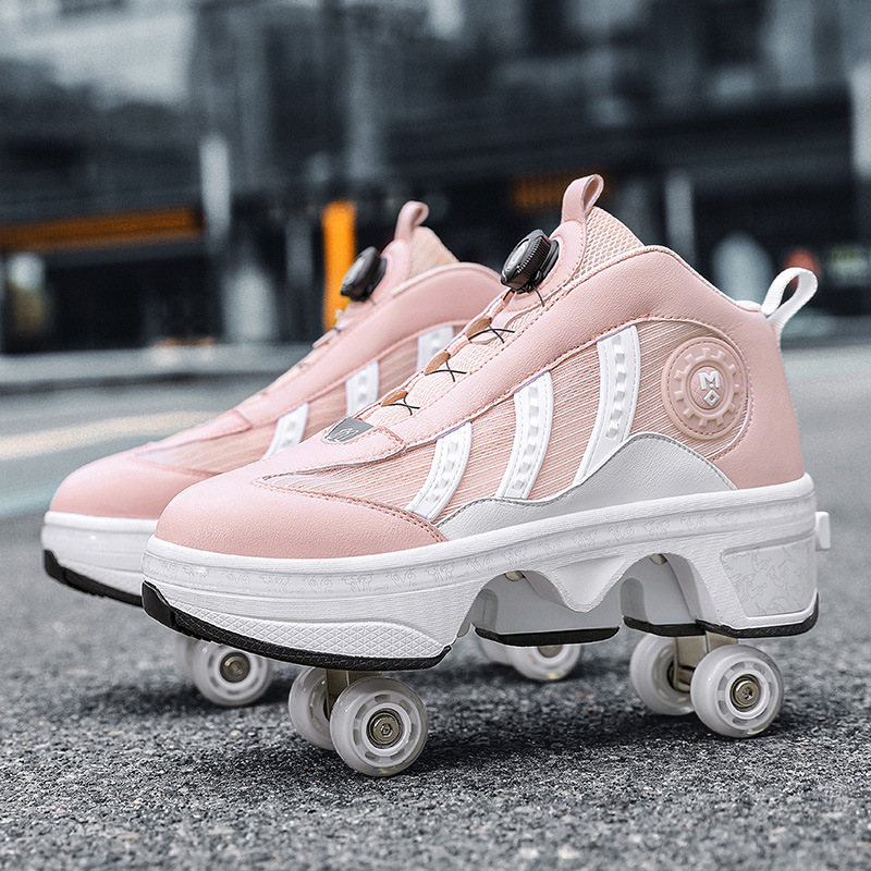 139 Pink Four-Wheel One-Click Retractable