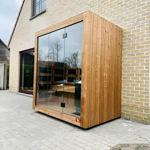 Elegant 6-Person Square Traditional Sauna With <strong>Advanced</strong> Heating <strong>System</strong> And Comfortable Benches - Product Image 1