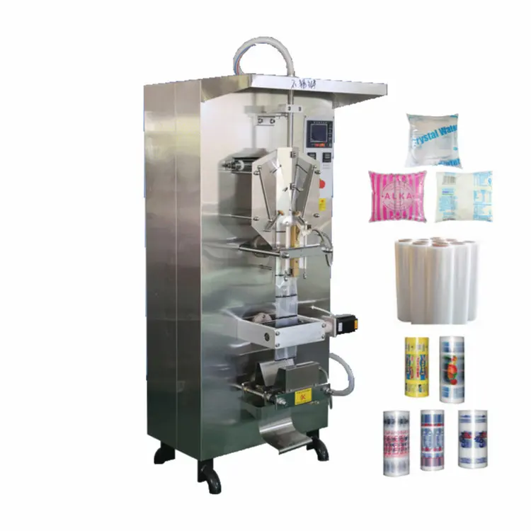 Embalagem de plástico automático brilhante, máquina para enchimento de água potável de saquinho puro