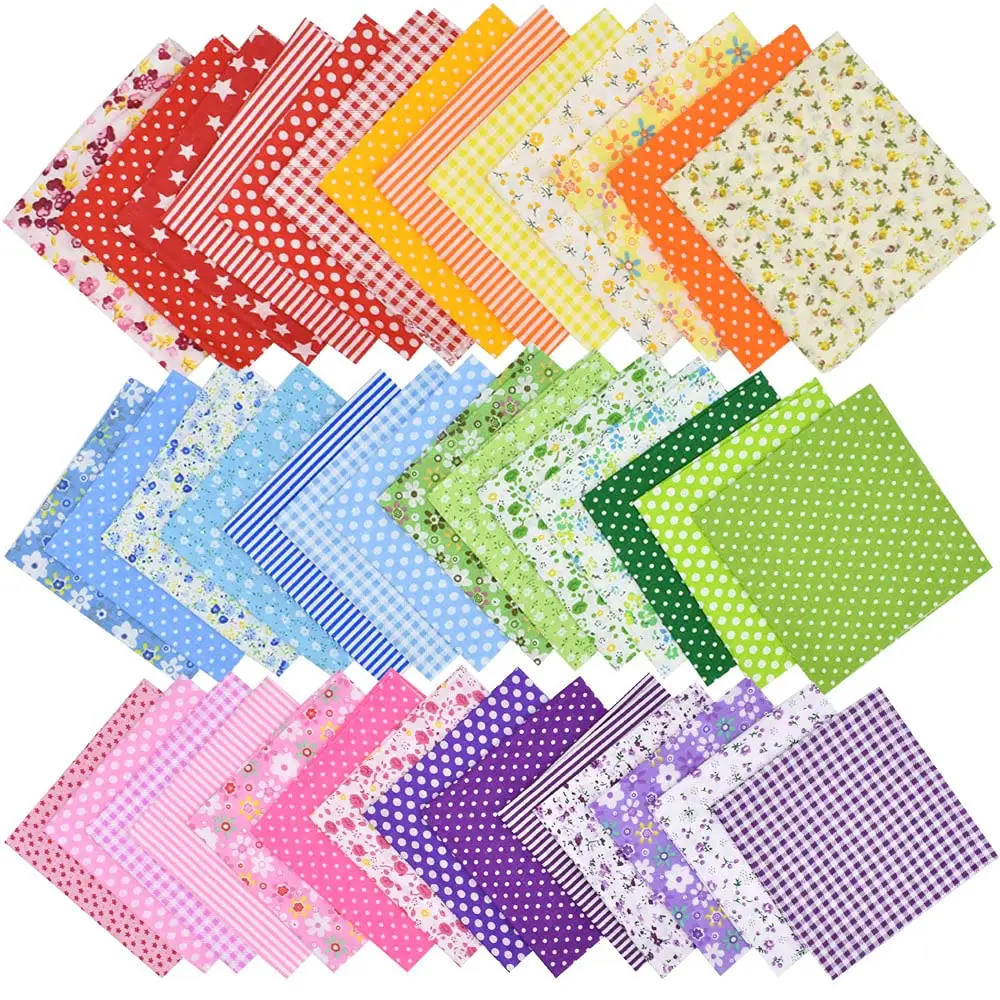 7 pezzi 10 "x 10" trapuntatura quadrati di cotone Pre-taglio Multi-colore Design stampato tessuto floreale per Patchwork cucito artigianale