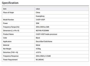 3.6SP 110V/220V 3入力および6出力オーディオプロセッサステージPerformance Audio Effector for DriveRack - Product Image 6