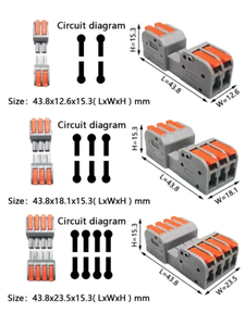 Factory Supply Quick Fast <strong>Connecting</strong> Cable Clamp 4 Ways <strong>Terminal</strong> <strong>Block</strong> Male Female Splice <strong>Spring</strong> Push Lever Wire Connector - Product Image 4