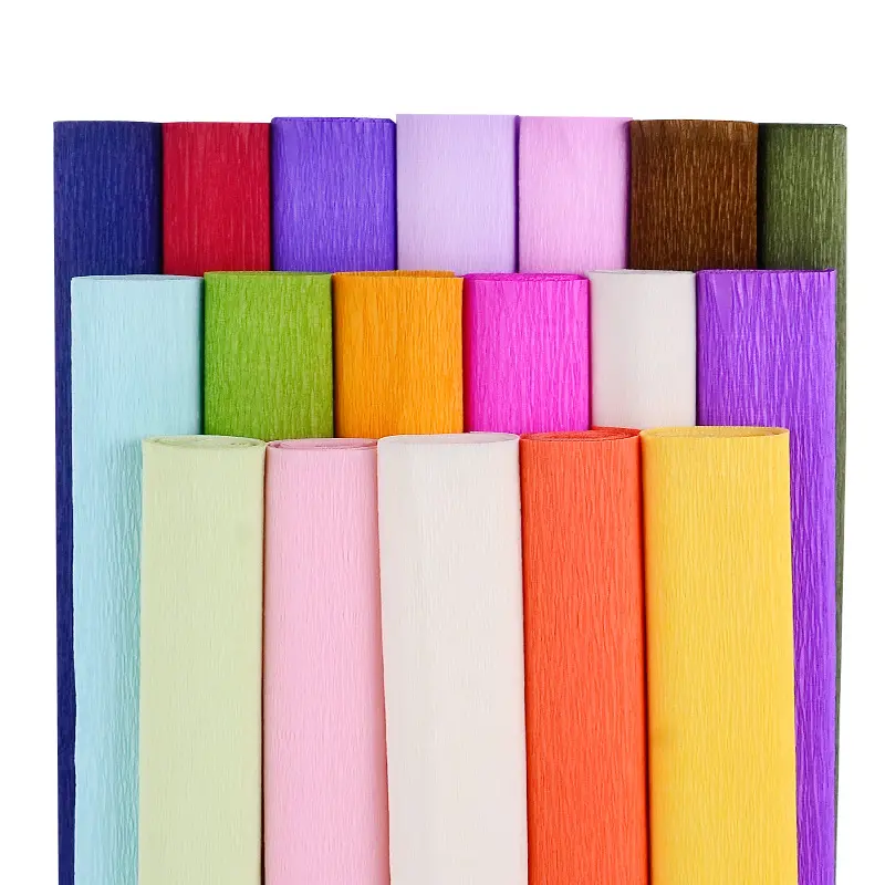 50cm * 2.5m Por Rolo Embalagem Papel Crepe Art Craft Paper DIY Colorido Springy Crepe Paper