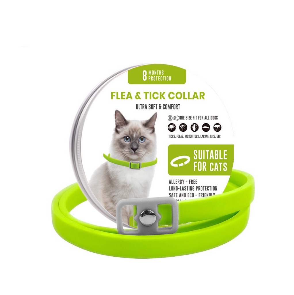 Collare antipulci e antizecche per gatti 38 cm (fibbia verde)