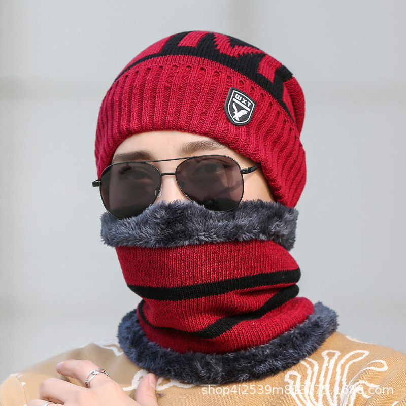 Red eagle logo two-piece set-hat + neck warmer