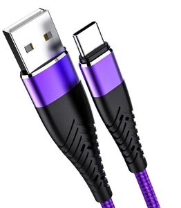 Huawei SamsungXiaomiイヤフォン用USBタイプC3A急速充電ケーブルナイロンコードタイプCケーブル
