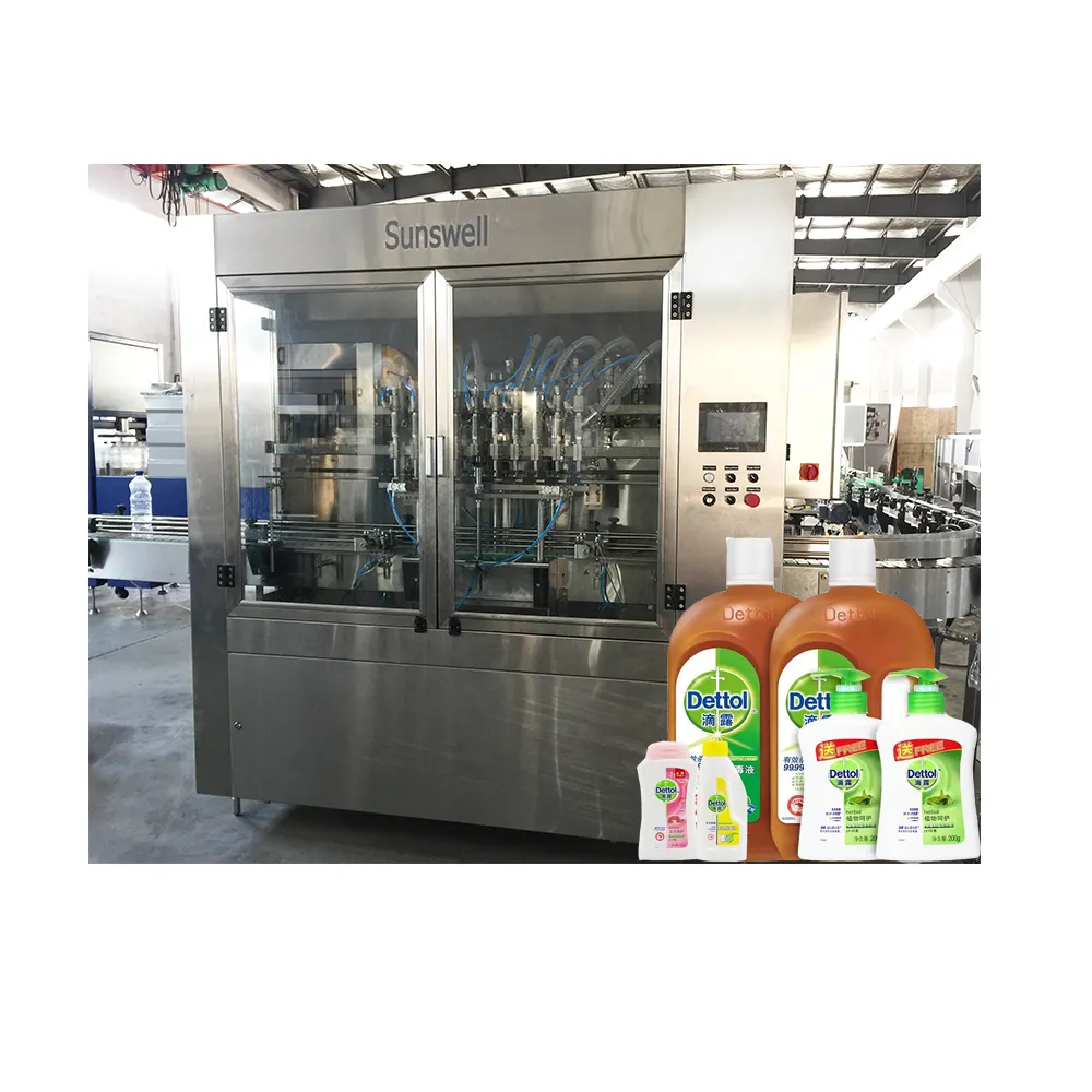 PET PP PE bottiglia di plastica di lavaggio detersivo in polvere macchina imballatrice di riempimento tappatura ed etichettatura linea
