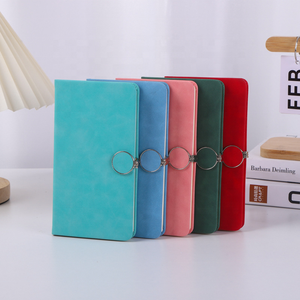 Taccuino in morbida pelle con pulsante rotondo stampato copertura in tessuto per riunioni in ufficio diario o regalo per studenti - Product Image 4