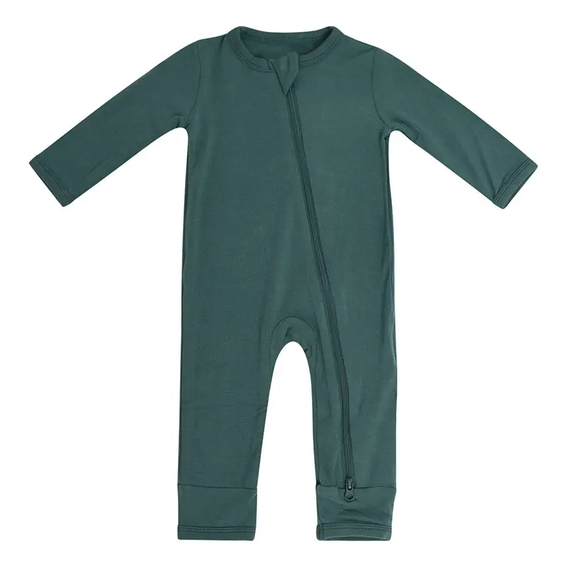 Pyjama en spandex pour bébé, barboteuse avec fermeture éclair sur le devant