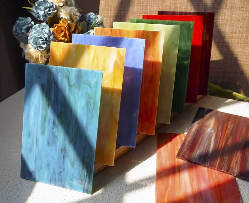 Wanda folhas de vidro, várias pacotes de vidro de arco-íris, catedrals, vidro manchado para artesanato de azulejos mosaico