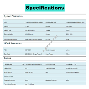 280*360 Grad Las/Ply/LiData Handheld rotierender Laser-3D-Scanner liDAR-und SLAM-Algorithmus zur Volumen messung - Product Image 4