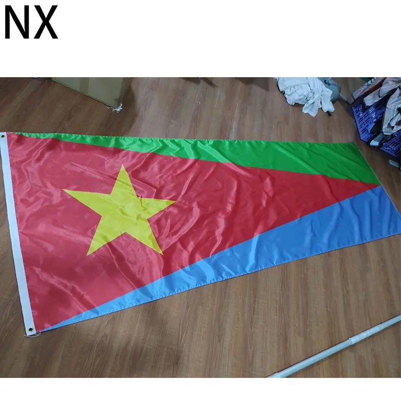 OEMNX工場はカスタマイズされた任意のサイズのロゴを受け入れるサテン素材で作る大きな巨大なエリトリアの旗を飾る